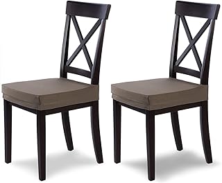 SCHEFFLER-Home Marie 2 Fundas para Asiento de sillas, Estirable Cubiertas hidrófugo, Funda con Banda elástica, Topo