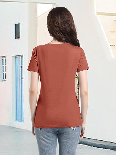 Miniatura 4 de PGANDS Camisetas de verano para mujer, cuello en V, manga corta, casual, básica, ajuste holgado