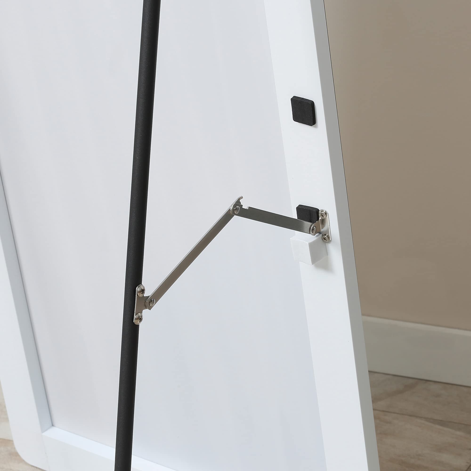HOMCOM Espejo de Pie Espejo de Cuerpo Entero 45x37x158,5 cm Espejo de Pared con Marco de Aleación de Aluminio para Salón Dormitorio Vestidor Estilo Moderno Plata