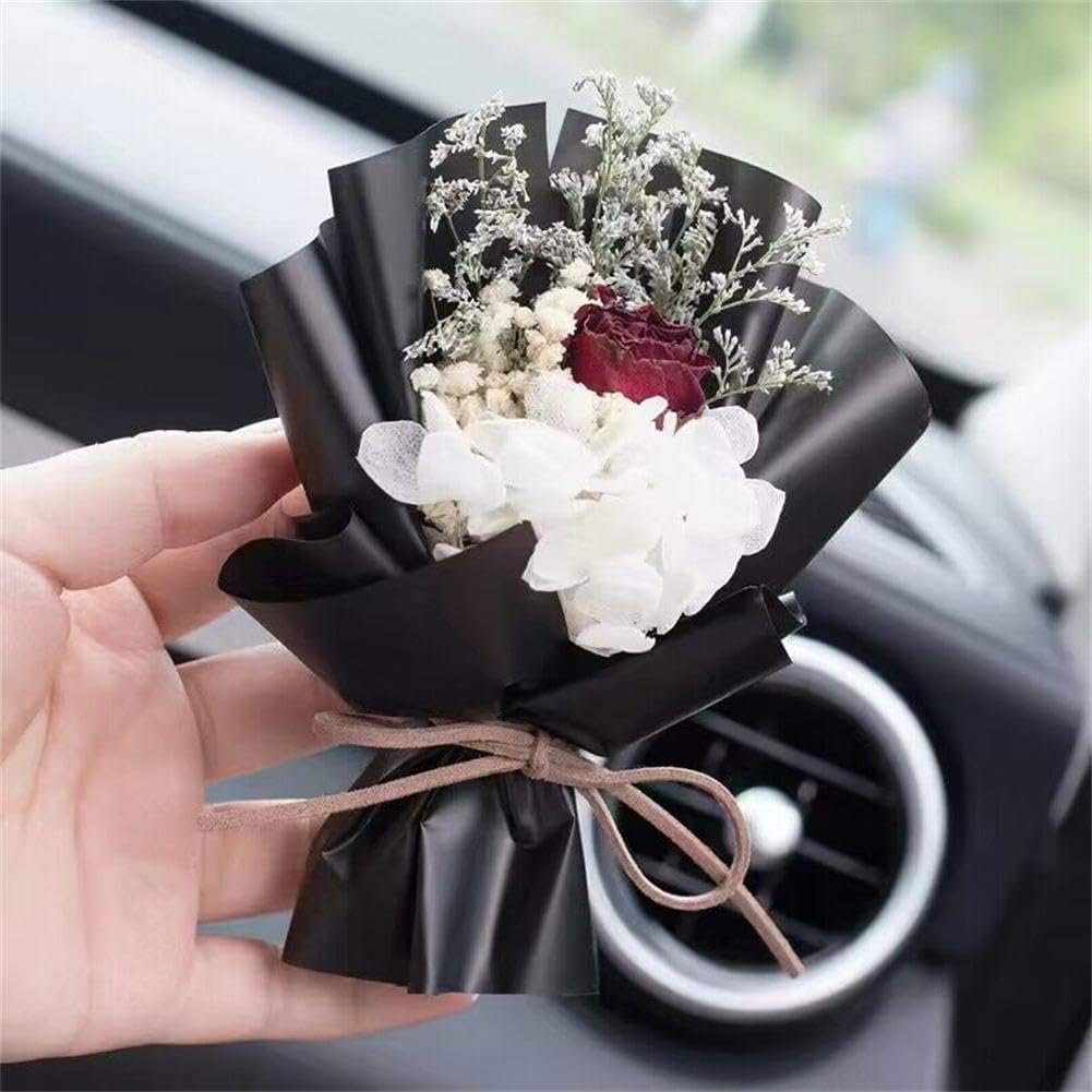 Mini Bukiet Aromaterapii Samochodowej, Mini Bukiet Suszonych Kwiatów, Wylot Klimatyzacji Samochodowej, Dekoracja Klipsa Do Perfum, Dekoracja Perfum Wylotu Powietrza Samochodowego, Ak, E, 1 set