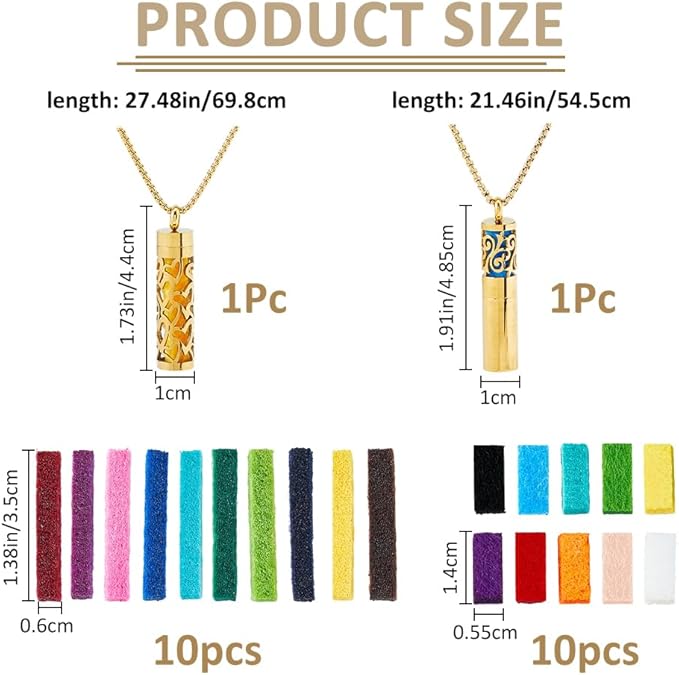 Collar Difusor de Aromas 2 Piezas Acero Inoxidable Dorado miniatura 3