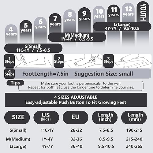 Miniatura 3 de Patines en línea G MGY OLED para niños pequeños, patines ajustables en 4 tallas con todas las ruedas iluminadas, patines iluminados divertidos para