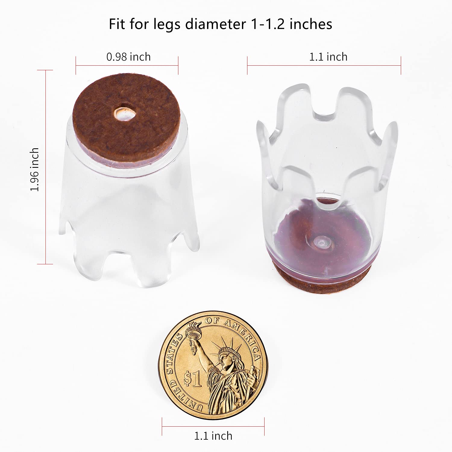 Flyshop 4 Stks Stoel Been Caps Voeten Pads Siliconen Vloerbeschermers Ronde Meubeltafel Covers OD 22 mm, 7/8 inch