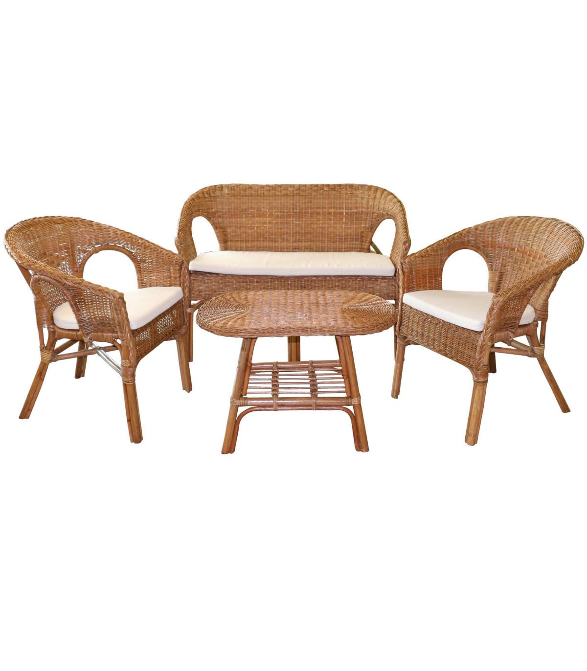 SUNNYDAYS Le ROTIN - Salon DE Jardin Sienna 78X59X60CM / 78X104X60CM / 50X67X46CM