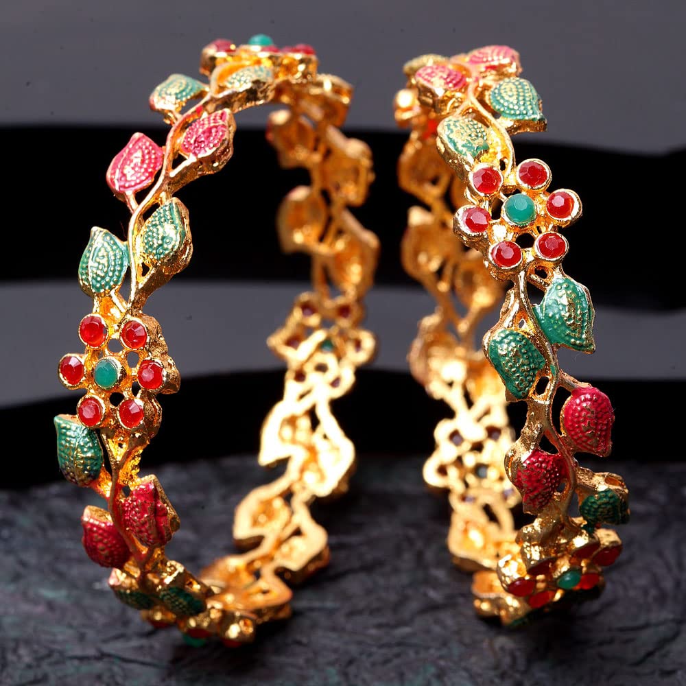 Plated Set of 2 Traditional Bangle (11306b_2.4)