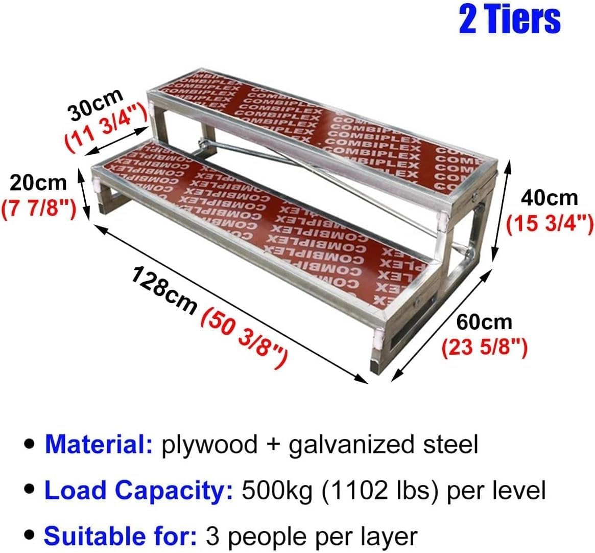 Portable Choir Risers - Sturdy Multi-Level Performance Stairs, Non-Slip Movable Stage Platform for Group Photos & Lectures, Easy Assembly Choir Ladder