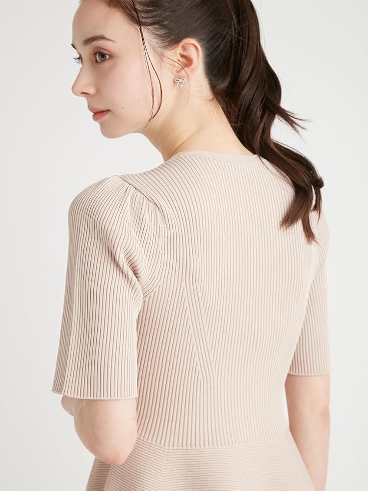 Amazon.co.jp: [セルフォード] ニットドッキングタフタワンピース