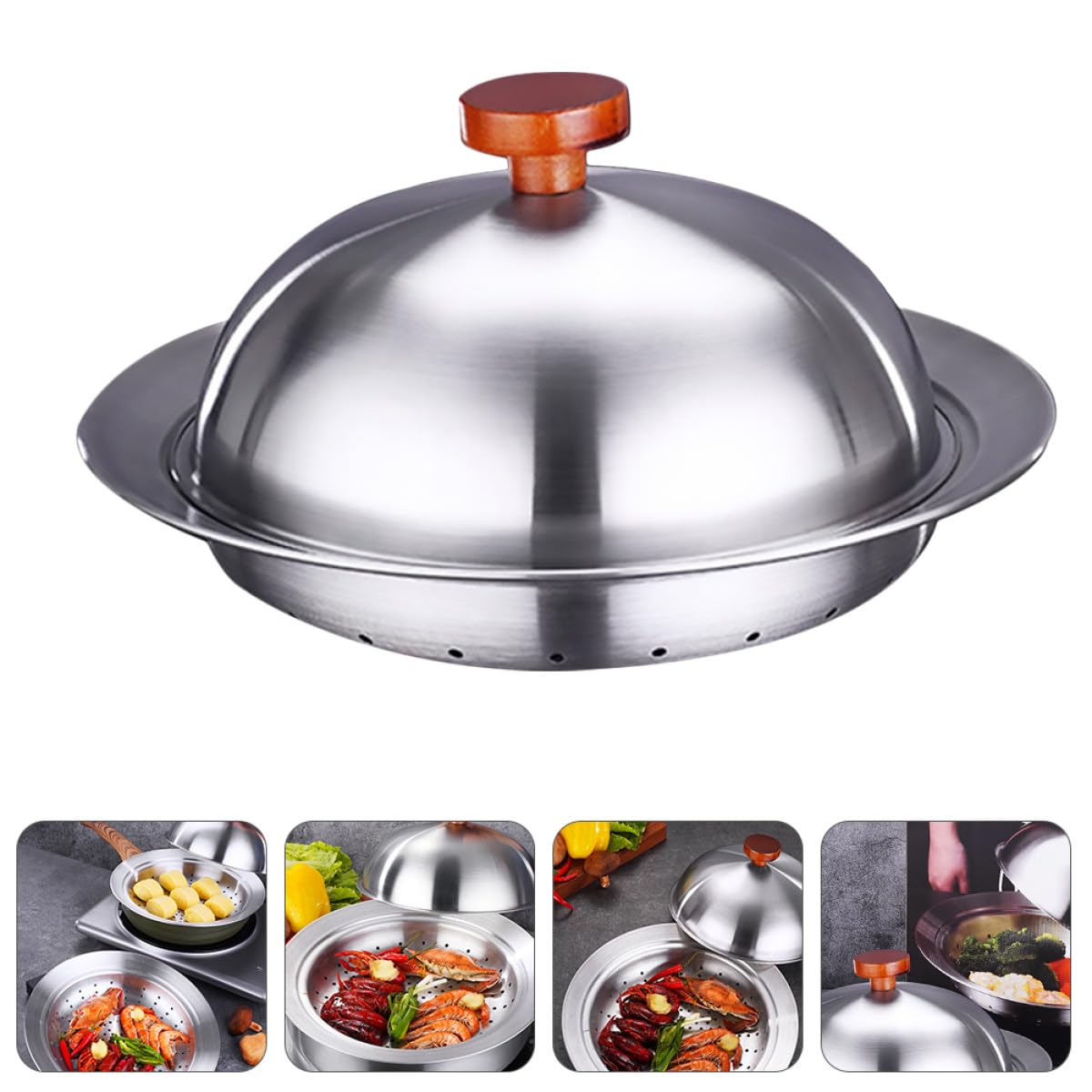 Vaporera Inoxidable Multifuncional con Tapa para Cocinar al Vapor Cocina y Profesional Reutilizable y Resistente para Bollos Pescado y Mariscos