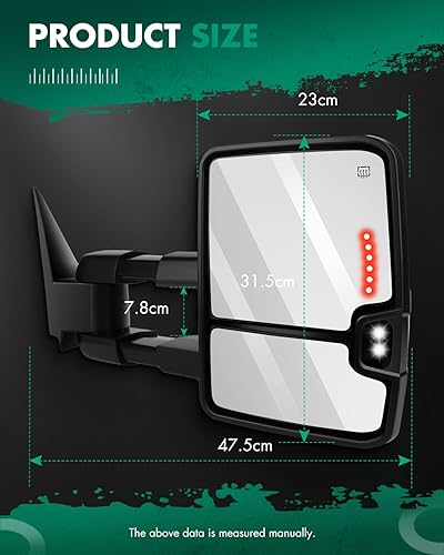 Miniatura 155 de SCITOO Espejo de remolque plano superior de repuesto con lente de espejo lateral izquierdo del conductor compatible con 1988-1998 para Chevy