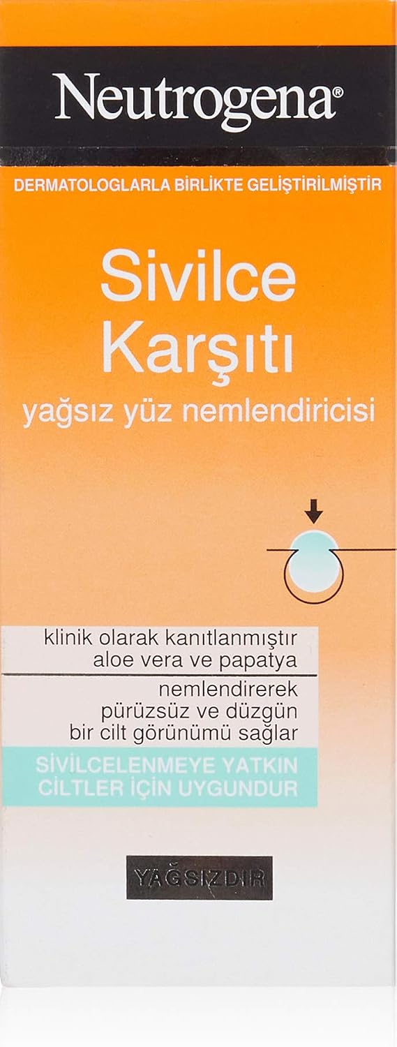 neutrogena sivilce karşıtı yağsız yüz nemlendiricisi 50ml, 50 ml