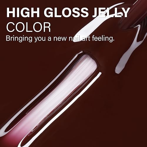 Vista 78 de AILLSA Esmalte de uñas de gel amarillo otoñal, esmalte de gel de hojas de otoño, esmalte de gel neutro translúcido nude de larga duración