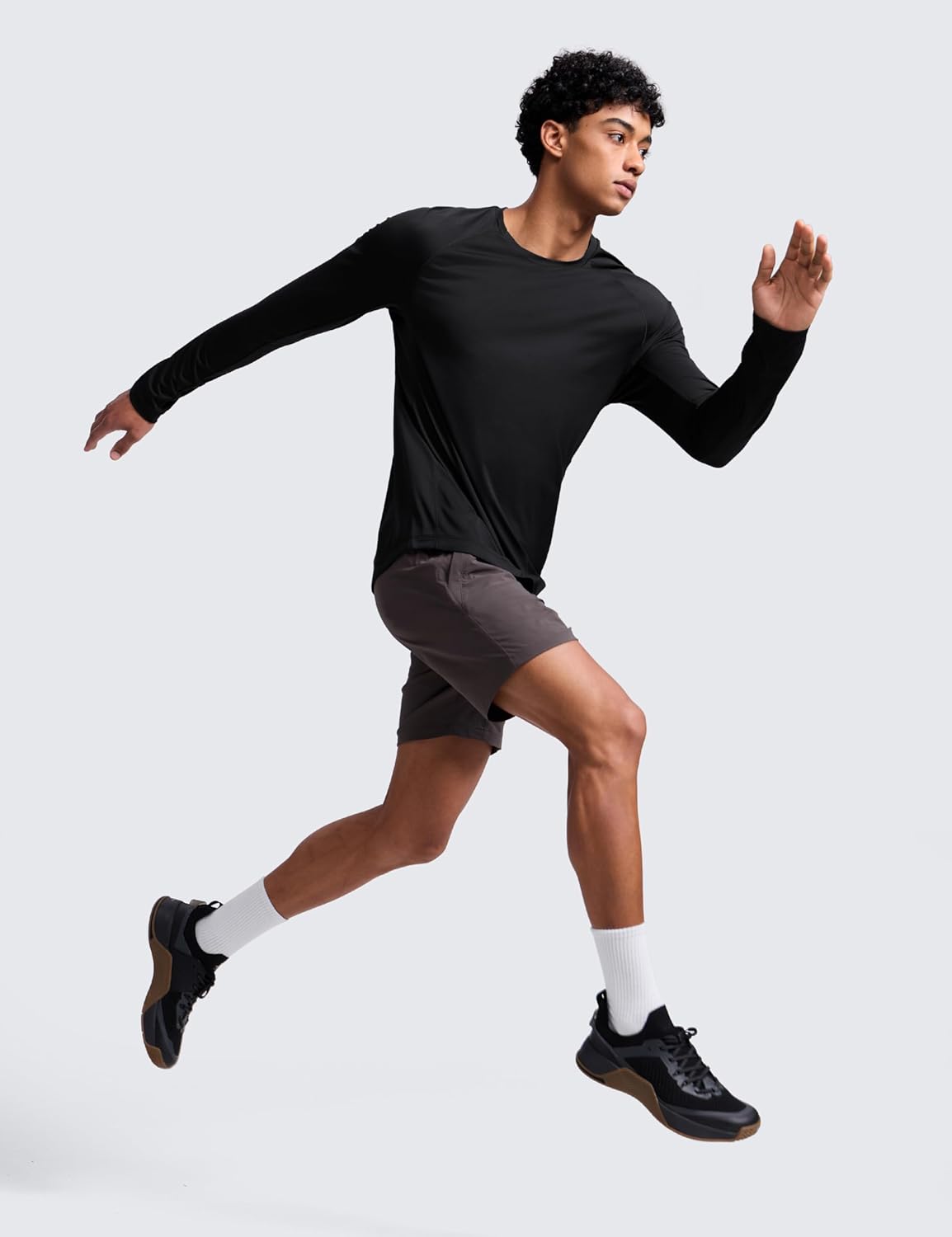 CRZ YOGA Crewneck Workout Long Sleeve Shirts for Men - Quick Dry Running Athletic T-Shirts Lightweight Basic Tops - Image 4