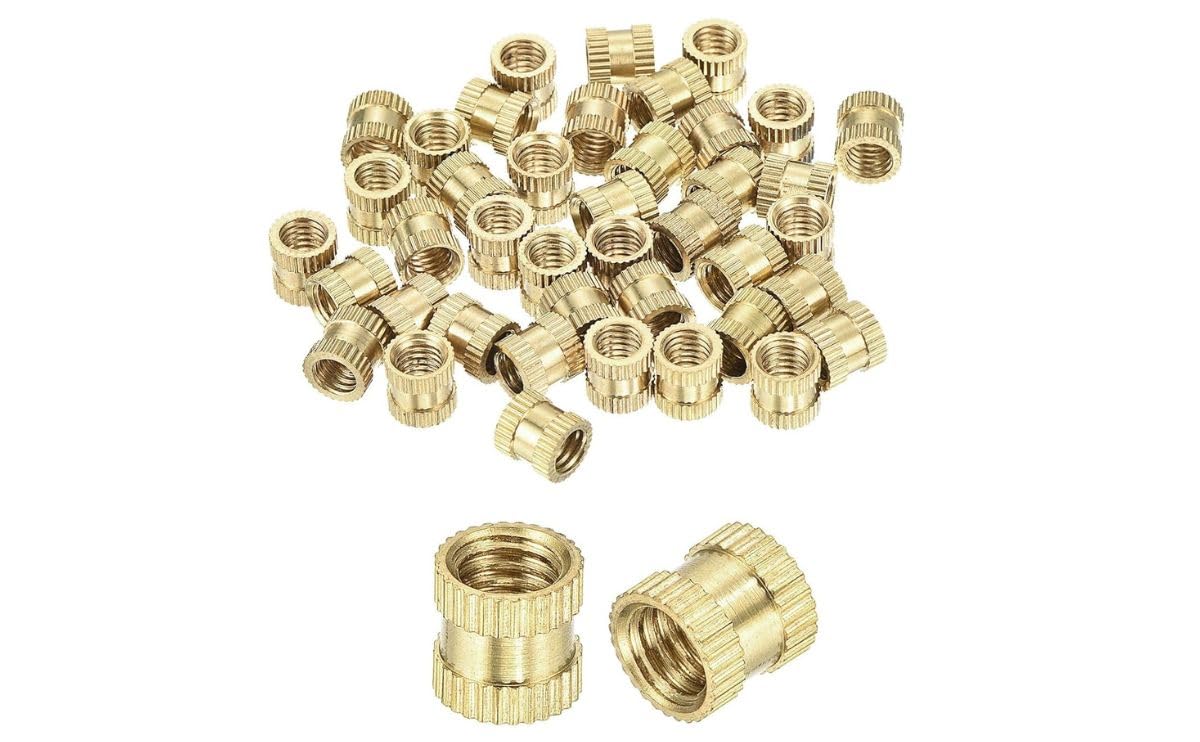 brass insert m6 x 8mm – knurled threaded heat-set insert for plastic & 3d printing (pack of 100)