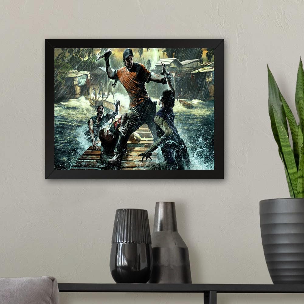 GADGETS WRAP Printed Photo Frame Matte Painting for Home Office Studio Living Room Decoration (11x9inch Black Framed) - Dead Island J. Morgan