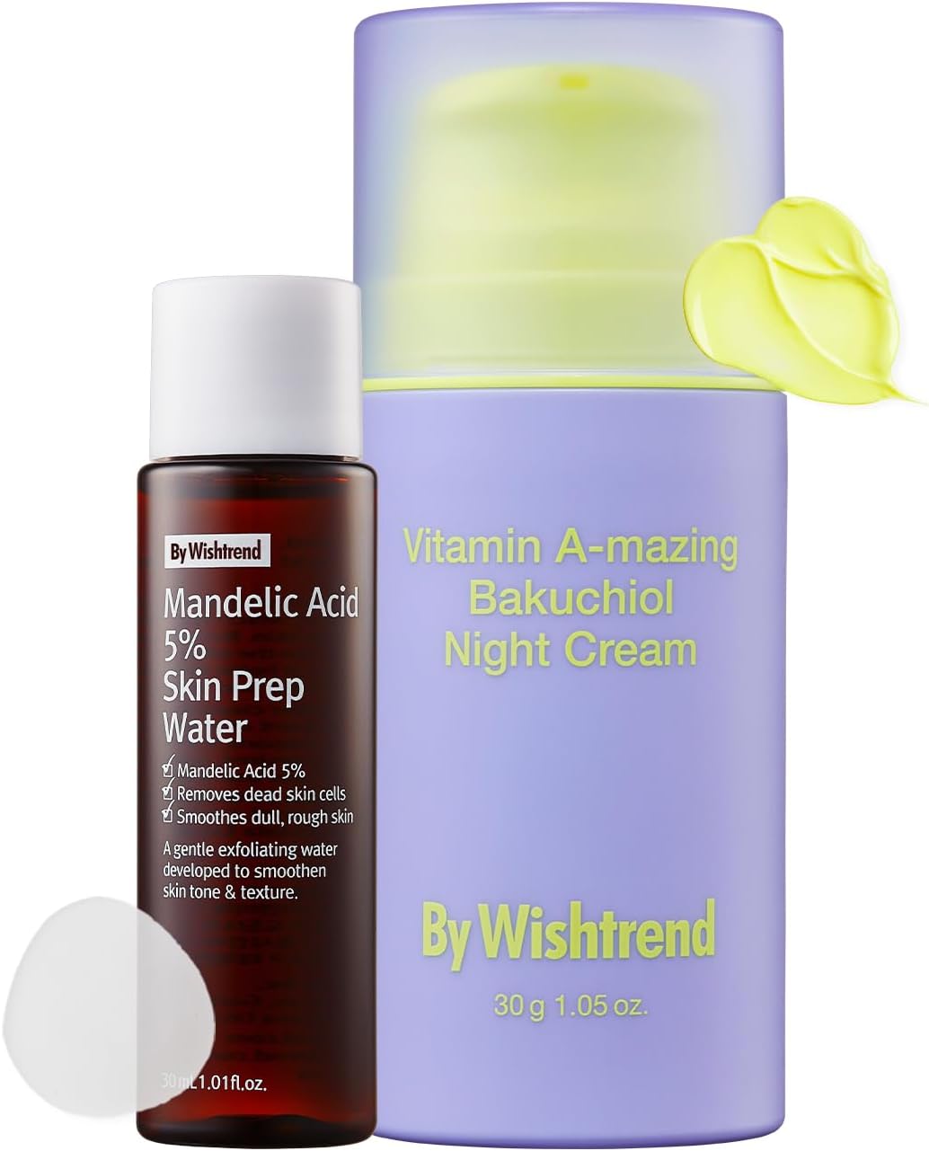 BY WISHTREND] Bakuchiol Retinal Night Cream +Mandelic Acid 5% Water Set, Gentle Skin Renewal