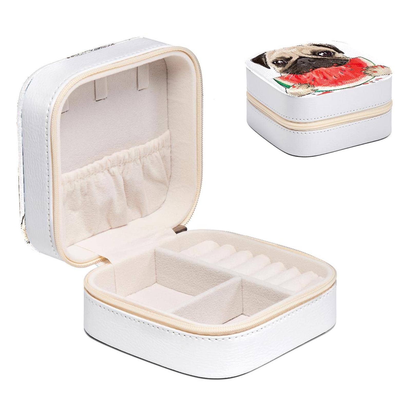Organisateur de bijoux bulldog mignon pour table de chevet et voyage compact fille