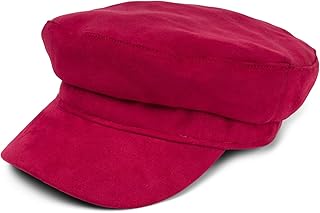 Gorra Globo de Mujer con Aspecto de Ante Suave, Gorra de Visera, Gorra Bakerboy, Gorra Newsboy 04023091