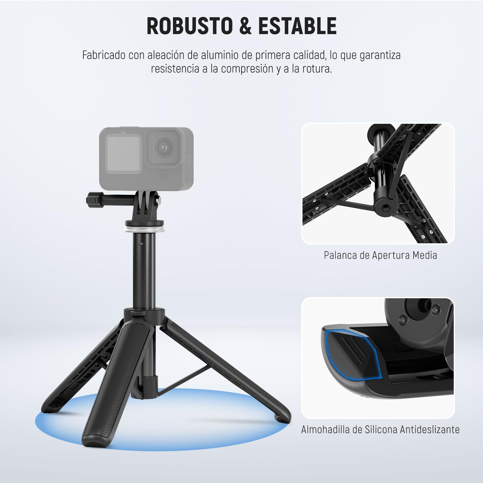 NEEWER BÁSICO Trípode Palo Selfie para DSLR Cámara Acción Webcam, Minisoporte Escritorio Videoblogs, Compatible con GoPro Hero 13, 12, Insta360, dji Osmo Action 5 Pro, AKASO, EK7000, Brave 4 7, TP46