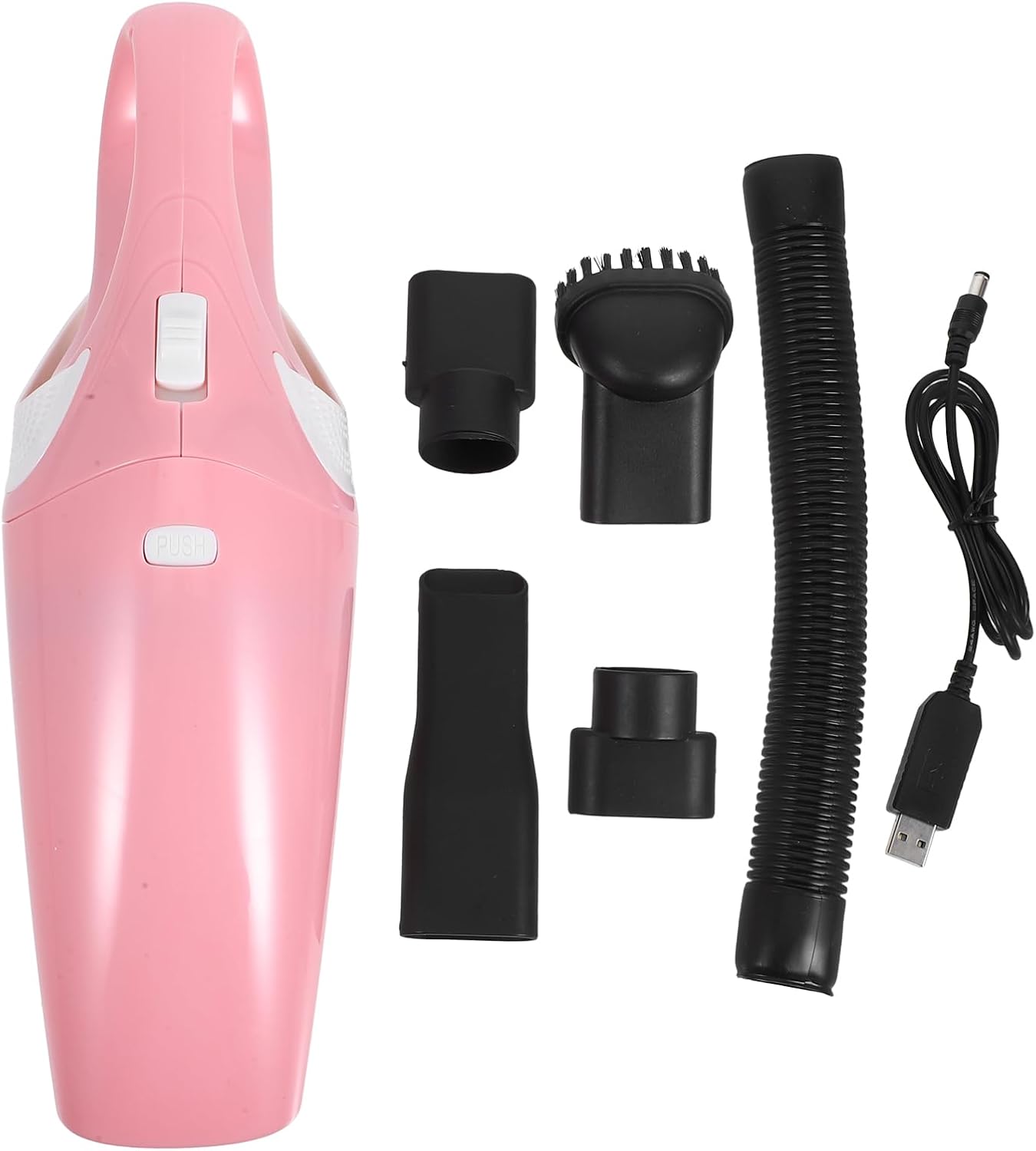 Wakauto Handheld Vacuum Cordless Vacuum Cleaner USB Charging Dirt Collector Mini Handheld Dust Cleaner Wet Dry Dual Use for Keyboard Car Computer (Pink)