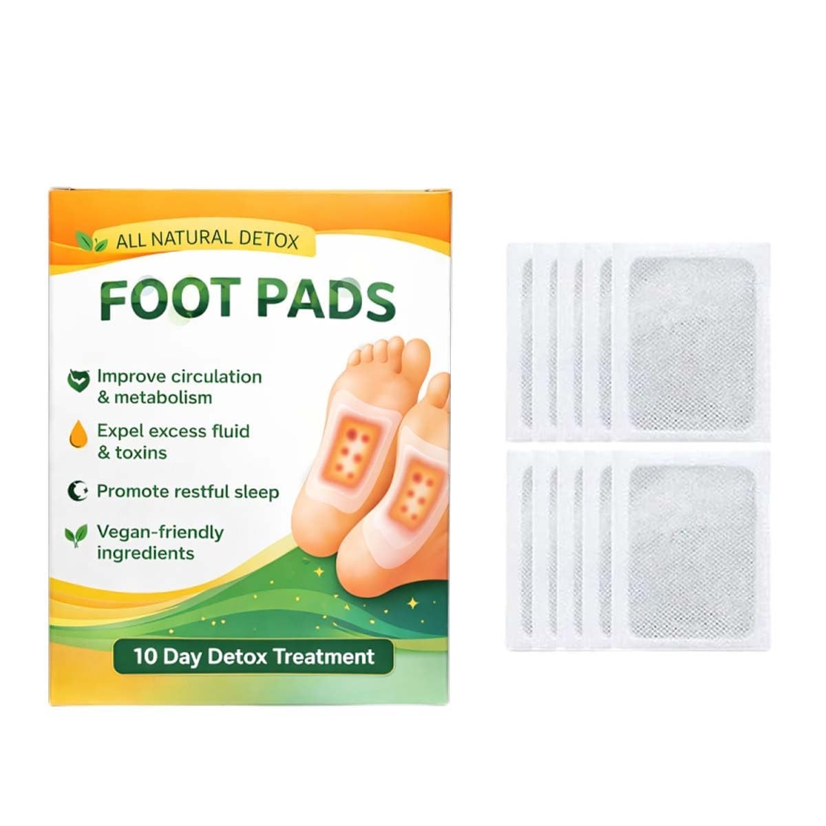 AJIGNA MART 20 Pads Detox Foot Patch – Herbal Foot Pads with Bamboo Vinegar & Ginger Extract | Overnight Detox Foot Pads for Sleep Support, Weight Management Support & Pain Relief | Acupoint Foot Patch for Men & Women-image-32