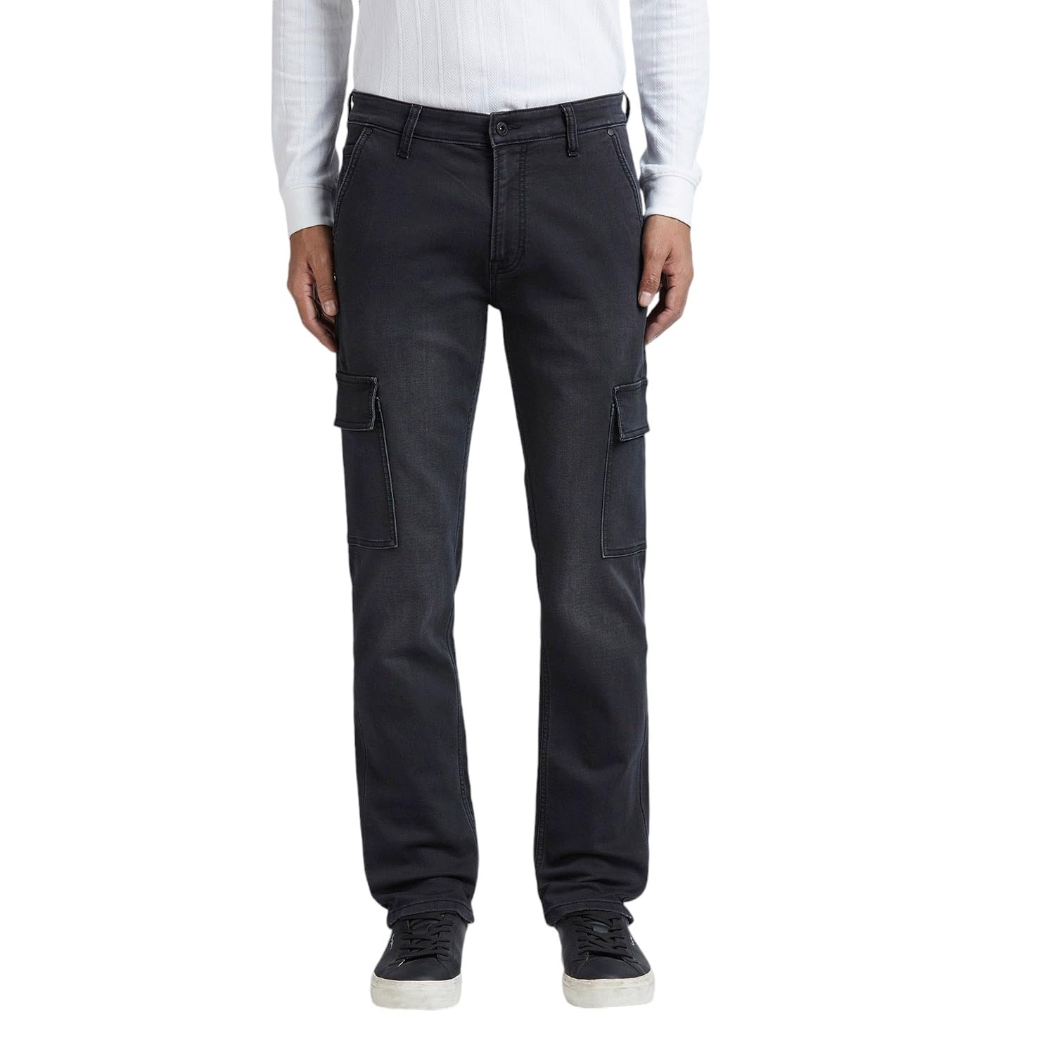 Pepe Jeans Men's Cargo Jeans for Men | Mid Rise | Straight Fit | Stretchable Fabric | Utility Pants with 7 Pockets | Cotton Cargo Pants in neutral