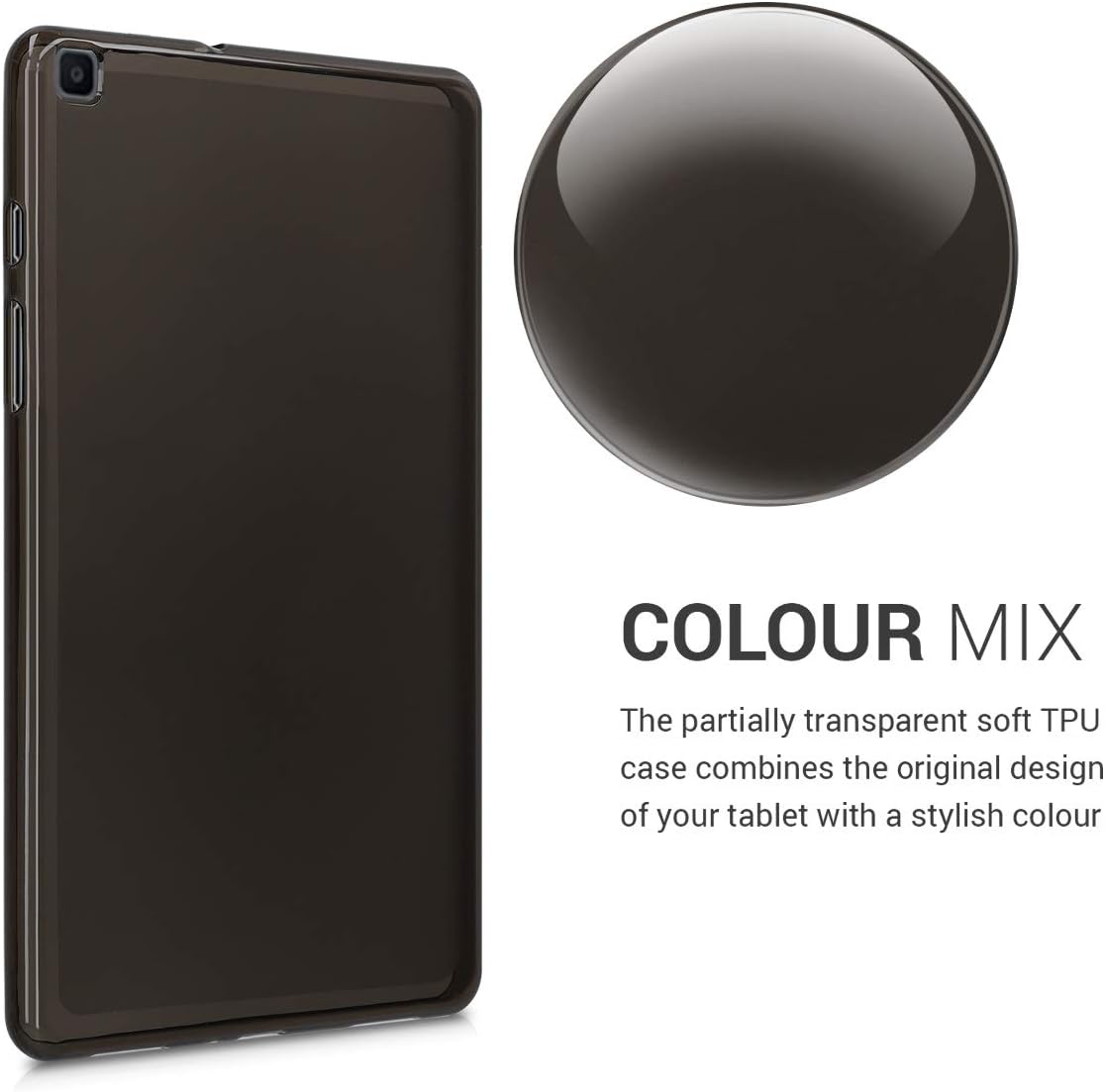 kwmobile Case Compatible with Samsung Galaxy Tab A 8.0 (2019) Case - Soft TPU Back Protector Cover for Tablet - Black/Transparent