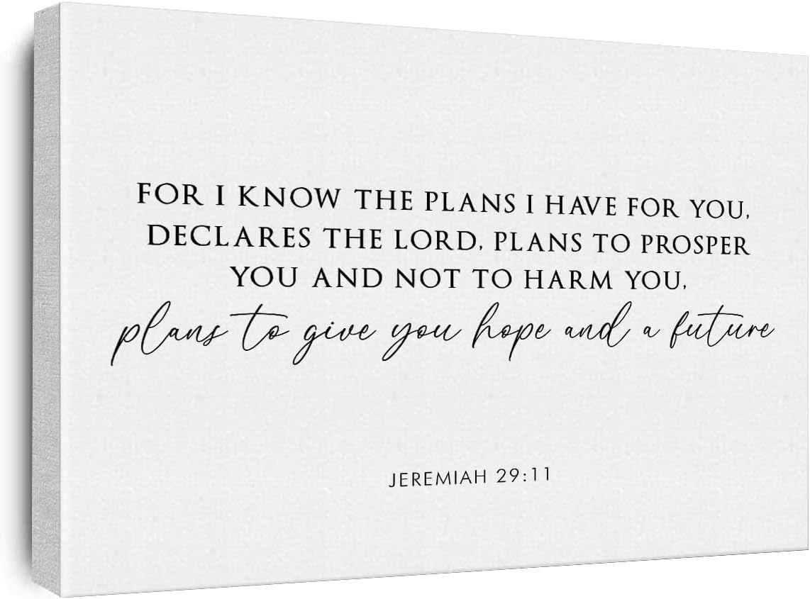 Inspirational Christian Canvas Wall Art 11.5x15 Inch Framed