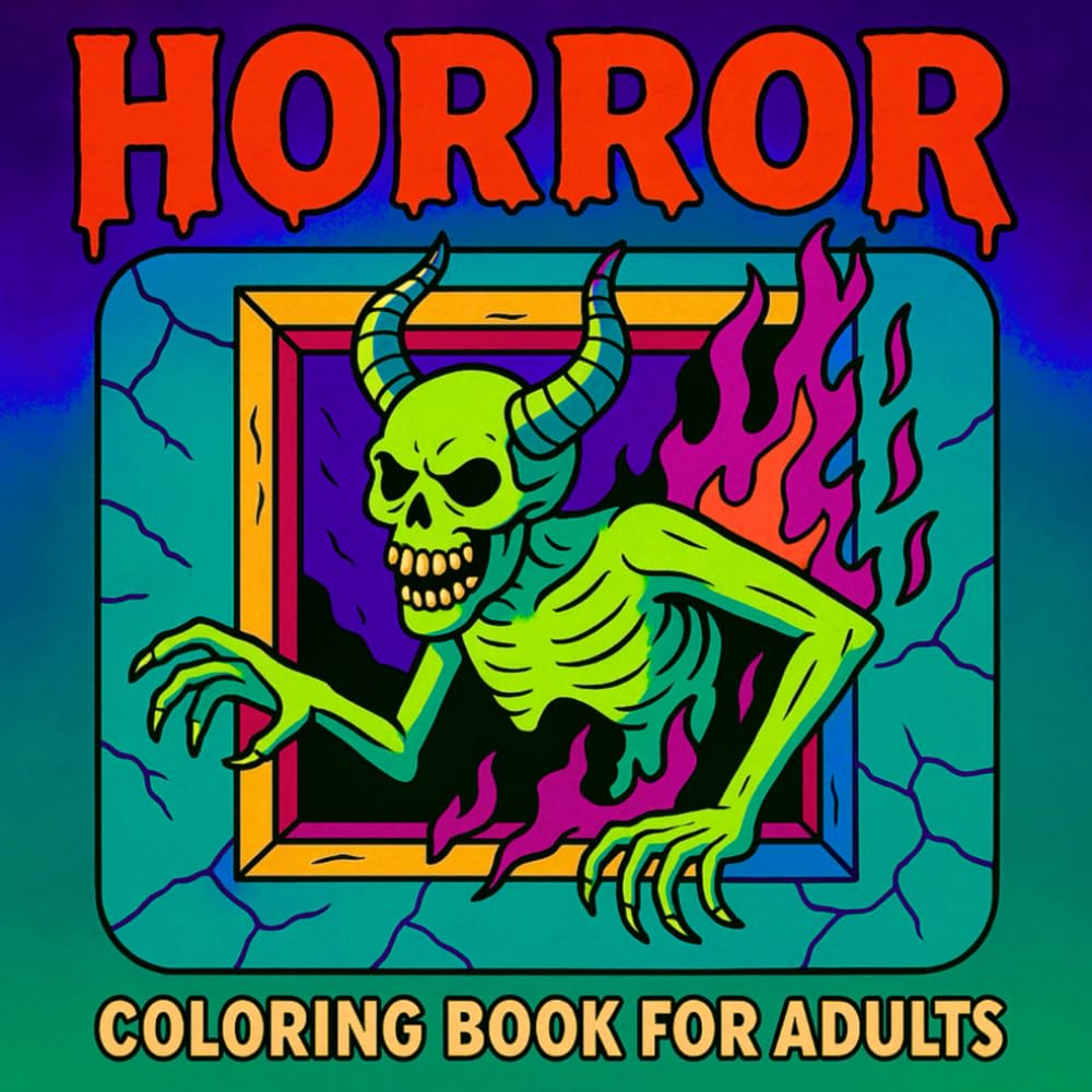 Horror Coloring Book for Adults: 50 Scary Coloring Pages with Witches, Ghosts, Demons, and Creepy Dolls – Horror-Themed Designs for Adults and Teens (Dark Fantasy Halloween Collection)