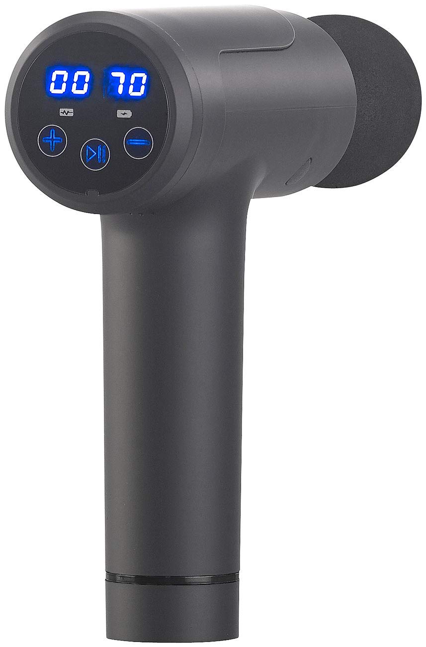 newgen medicals Massagepistolen: Akku-Hand-Massagegerät mit 6 Aufsätzen & 20 Stufen, 20 Watt (Fitness Massagegerät, Massage Maschine, Gun)