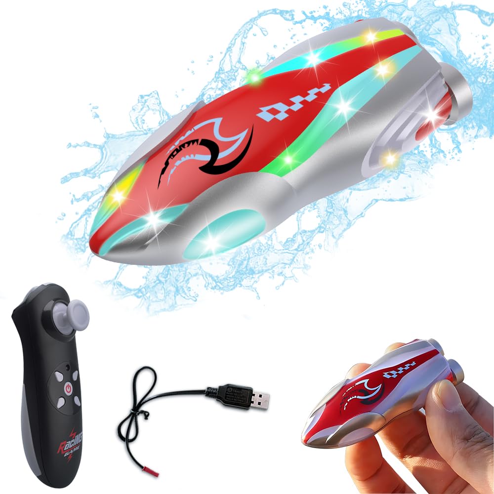OBEST Bateau télécommandé, jouet aquatique avec caméra haute définition, lumières LED, utilisation par application, angle de caméra réglable, vaisseau spatial à haute vitesse OBEST Bateau télécommandé, jouet aquatique avec caméra haute définition, lumières LED, utilisation par application, angle de caméra réglable, vaisseau spatial à haute vitesse