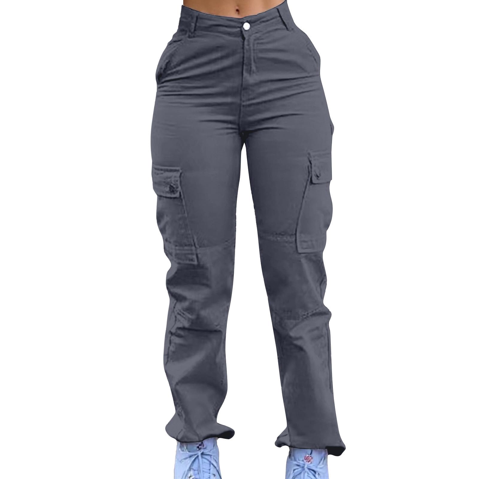 Générique Pantalon décontracté Taille Haute pour Femme, Pantalon Cargo Tendance avec Plusieurs Poches, Pantalon Extensible et Confortable pour Un Usage Quotidien