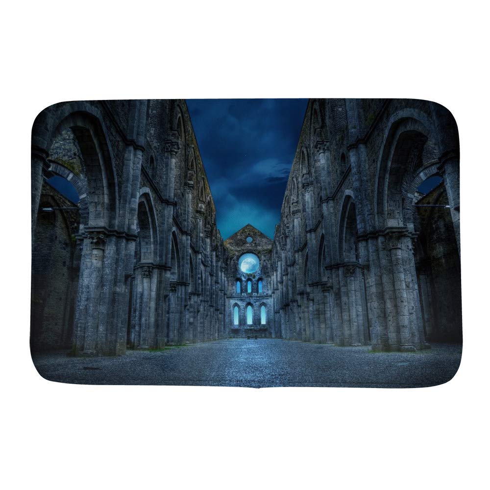 Tapis de bain gothique et mystérieux en velours corail doux 91x61 cm