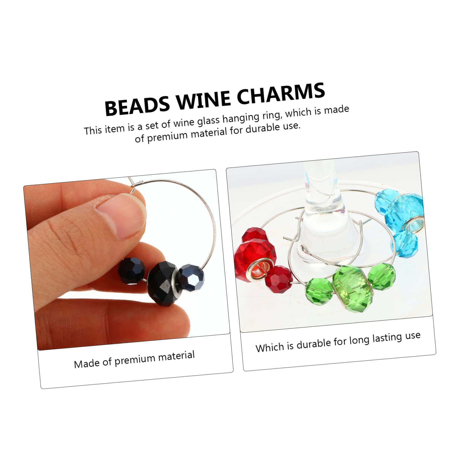 POPETPOP 18stücke Beads Weinglasmarkierer Bunte Charms Für Gläser Wiederverwendbare Weinglas- Für Partys Hochzeiten Und Feiern Große Perlen