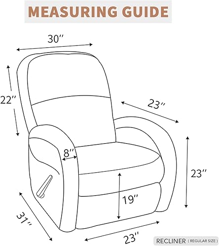 Miniatura 6 de Easy-Going - Funda 100 % impermeable doble para sofá reclinable, diseño jacquard, en 1 pieza, a prueba de derrames, para niños, mascotas, perros y