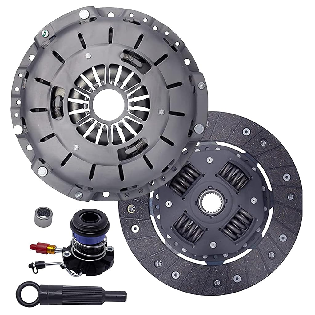 Clutch And Slave Kit Set compatible with Ranger B2300 B2500 B3000 Bse Xl Xlt Limited Sport Stx Ds 1995-2011 2.3L L4 Gas Dohc 2.5L Gas Sohc L4 3.0L V6 Gas Ovh (Self-Adjusting Clutch Cover; 07-116S)