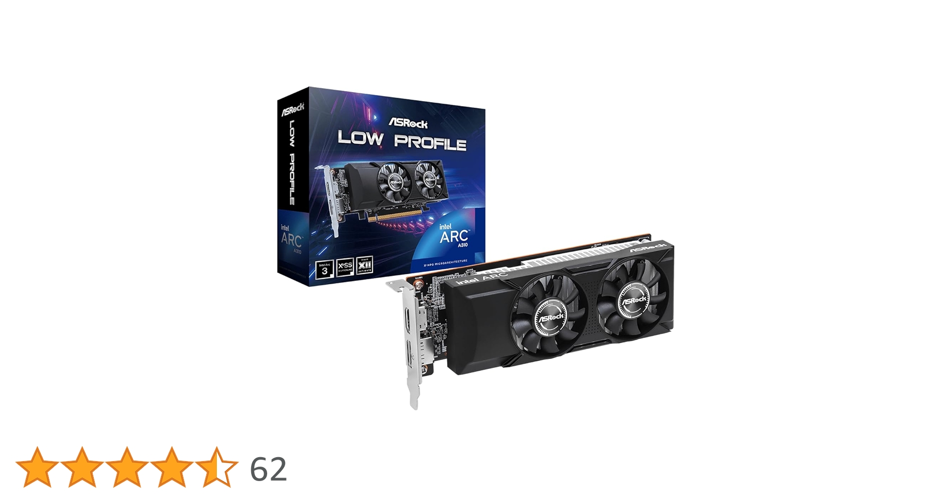 intel - ASRock　グラフィックカード Intel Arc A310 Low Profile 4GB　PCIExp 4GB ASRock launches Arc A310 low-profile GPU, 6 Xe-Cores and 4GB