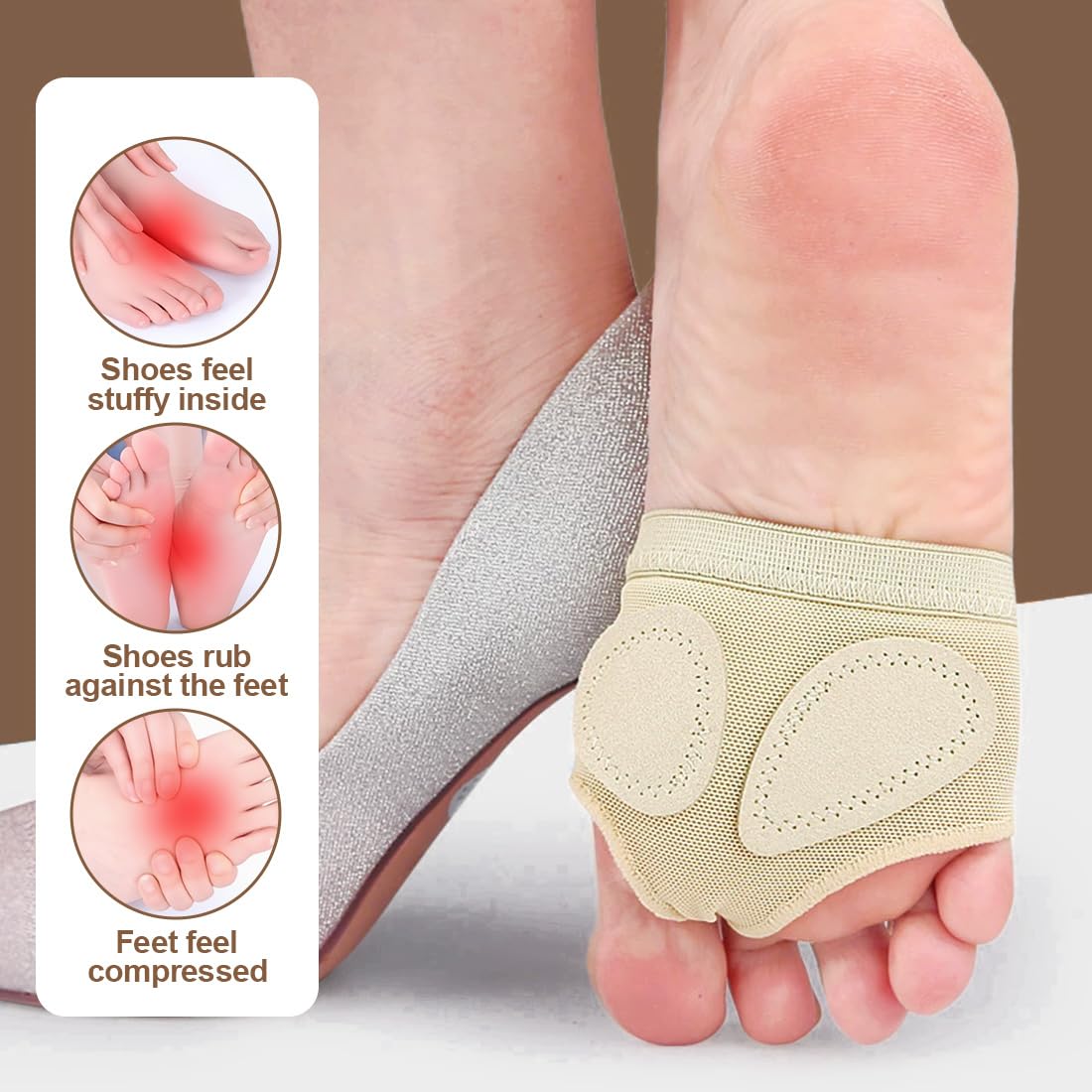 Almohadillas antideslizantes para ballet, almohadillas metatarsianas, cordones para danza
