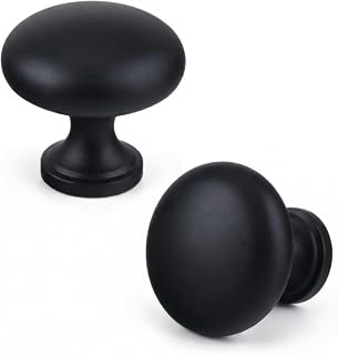 10 Pack Matte Black Cabinet Knobs Zinc Alloy Knob | Modern Furniture Hardware Single Hole Hardware Handles Kitchen Cabinet Dresser Knob, Drawer Knobs