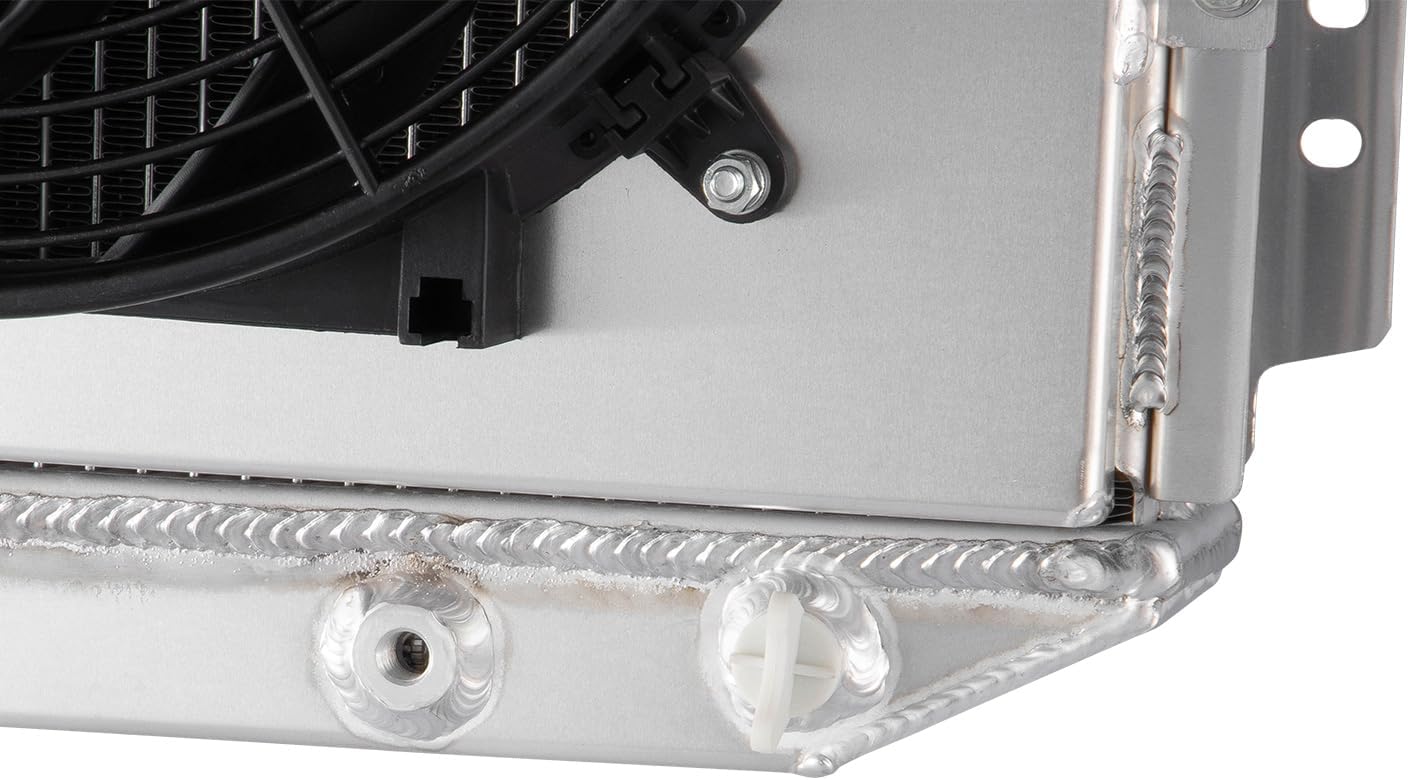 Radiator Compatible with Ford 1960-1966 Mustang Falcon Ranchero Econoline Mercury Comet 1961 1962 1963 1964 1965 2.4L 2.8L 3.3L 3.6L 4.3L 4.7L 7.0 L6 V8, 3 Row All Aluminum Radiator+Shroud Fan