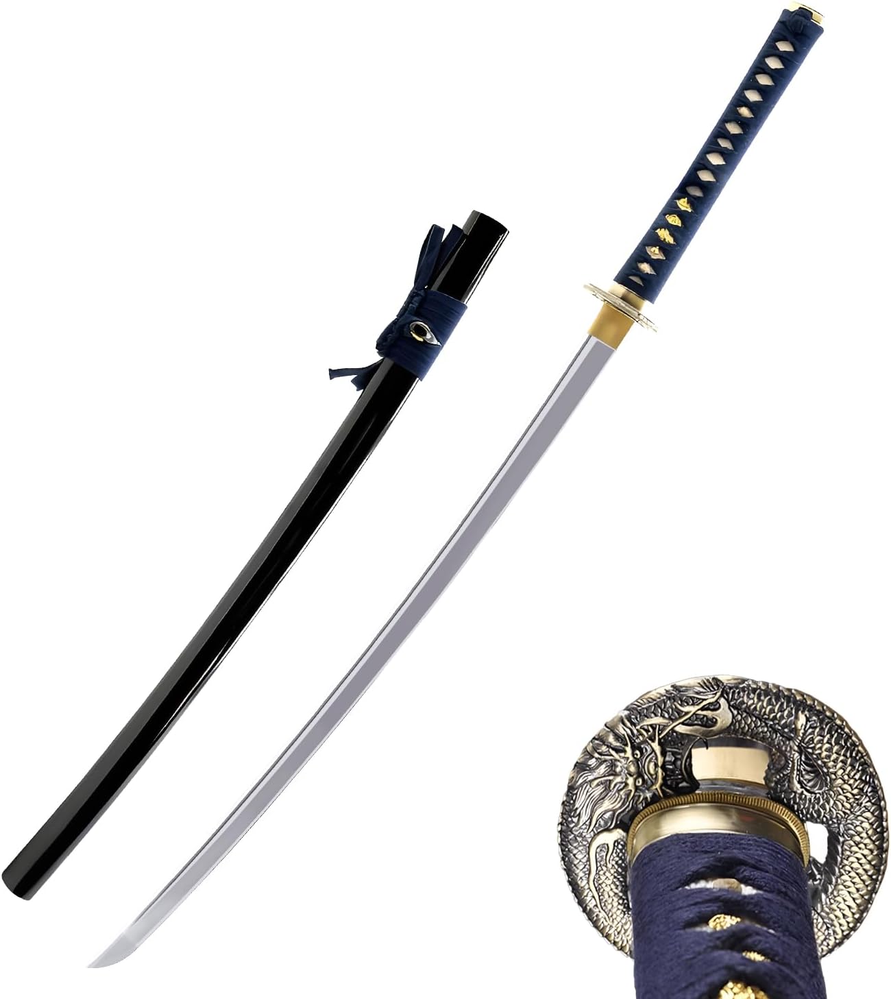 Katana Samurai Sword for Display, Hand Forged Full Tang 1045 Carbon Steel