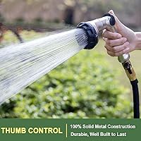 Vista 2 de FANHAO Professional Heavy Duty Garden Hose Nozzle, 100% Metal Thumb Control Water Hose Sprayer with 8 Spray Patterns, High Pressure Water Nozzle for