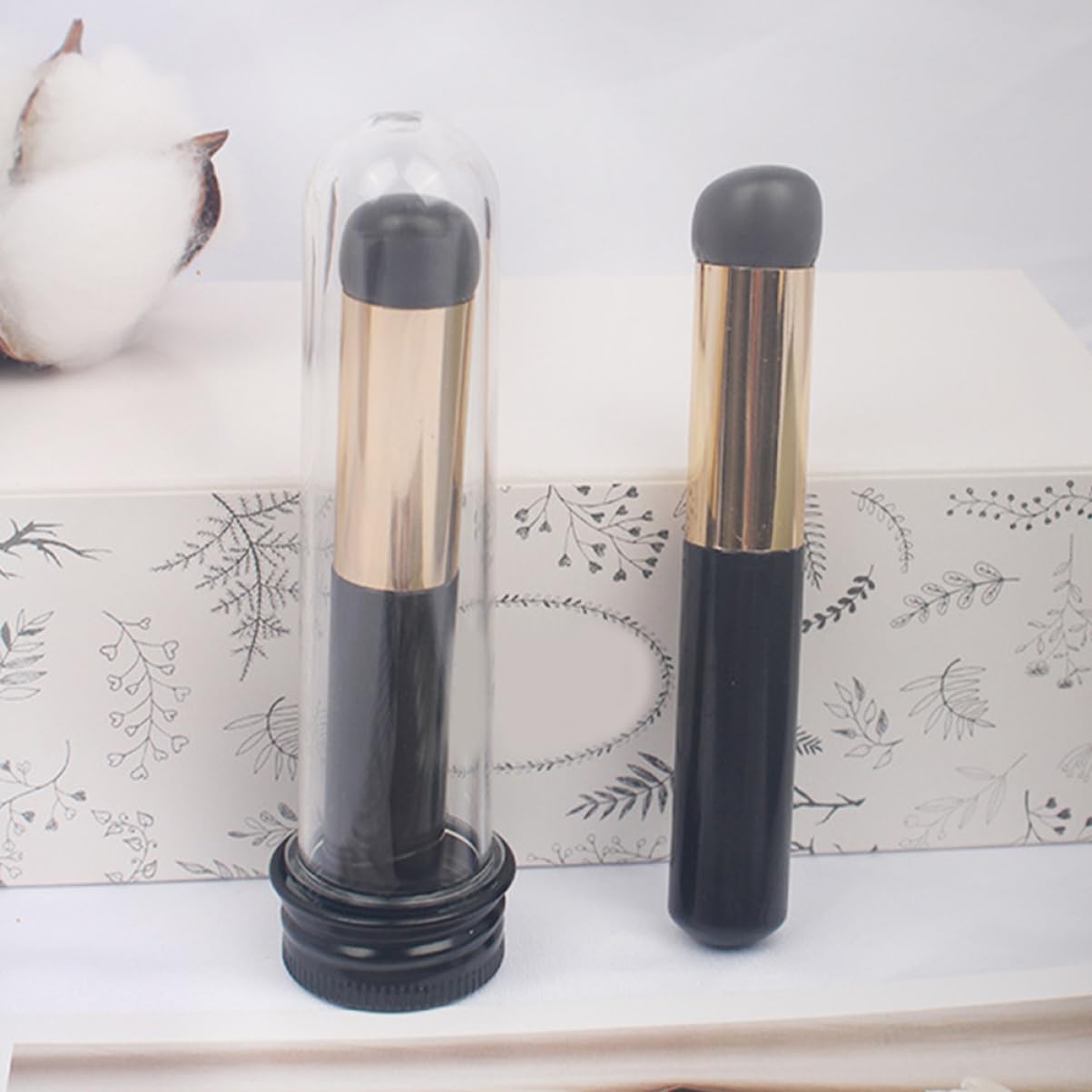 Outanaya 2pcs Lip Makeup Brush Silicone Lip Brush Balm Applicator Round Head Mask Gloss Wand for Women