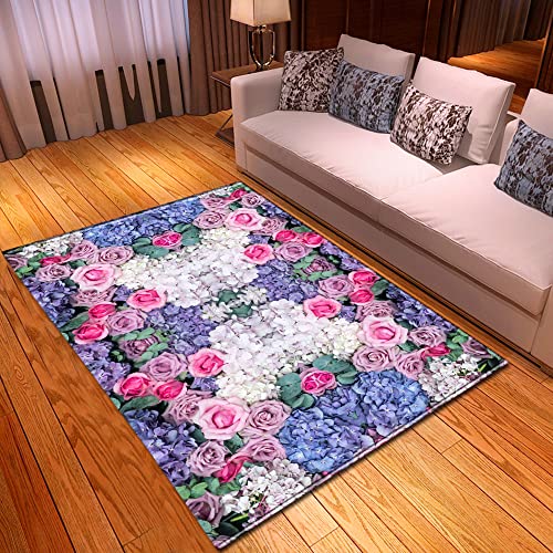 Mateju 3D Mandalas Alfombra Salon Grande Microfibra Lavable Fondo Antideslizante Rectangular Alfombra Cover