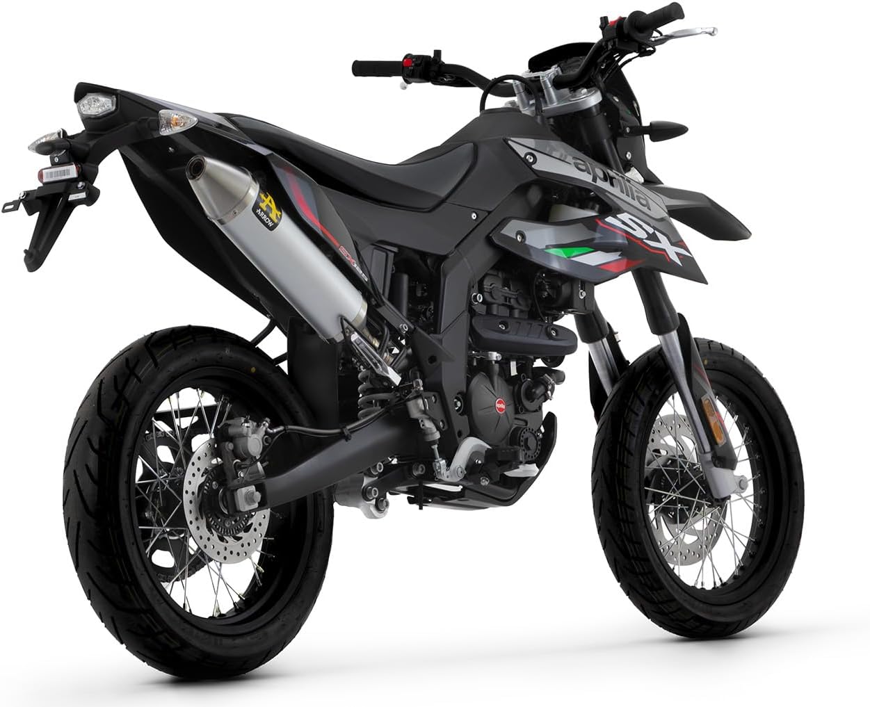 ARROW Thunder Aluminium Dark Silencer Aprilia RX/SX 125 '21/22 Homologated Aluminium Dark Thunder Silencer with Welded Link Pipe, Metal