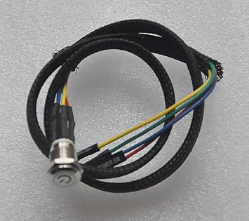 Amazon Pc電源ボタン Pcマザーボード用 Powerスイッチ Led付 リセットスイッチ ケーブル長約60cm Power Led色 黄色 Bwh Pcパーツ 通販