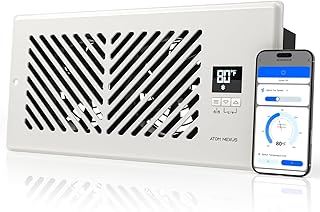Register Booster Fan for 4”x10” Vent, Smart Vent Booster with Thermostat Control, Energy Efficient Household Ventilation Vent Fan, App Control