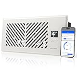 ATOM NEXUS Quiet Register Booster Fan, Smart Vent Booster Fan with Thermostat Control & Remote Control, 10-Speed Control Heating Cooling AC Vent (White, 4 x 10 inch - APP)