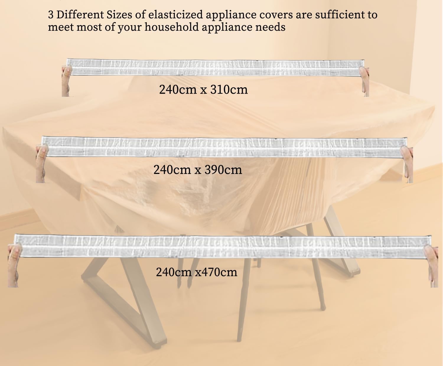 Clear Plastic Couch Cover Thickened Disposable Elastic Fits Sectional Sofa Furniture 3 Sizes