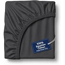 Egyptian Cotton King Fitted Sheet, Fits Upto 16" deep Pocket - Dark Grey