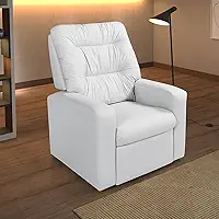 Poltrona do Papai Reclinável Branco Corano Confortável Para Sala TV e Descanso